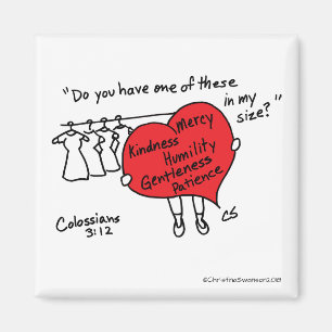 Colossians 3:12 Red Heart Magnet Magneet
