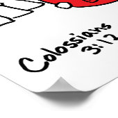 Colossians 3:12 Rood Poster van het hart (Hoek)