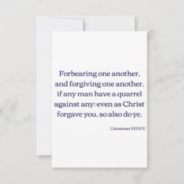 Colossians 3:13 KJV Bijbel Verse Flat Greeting Kaart