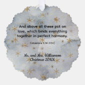 Colossians 3:14 Love and Harmony  Ornament Kaart (Voorkant)