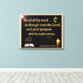 Colossians 3:23 Gewatteerd Canvas (Insitu (Houten vloer))