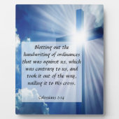 Colossiens 2:14 Plaque (Devant)