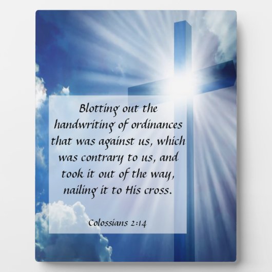 Colossiens 2:14 Plaque (Devant)