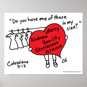 Colossiens 3:12 Poster du Coeur Rouge