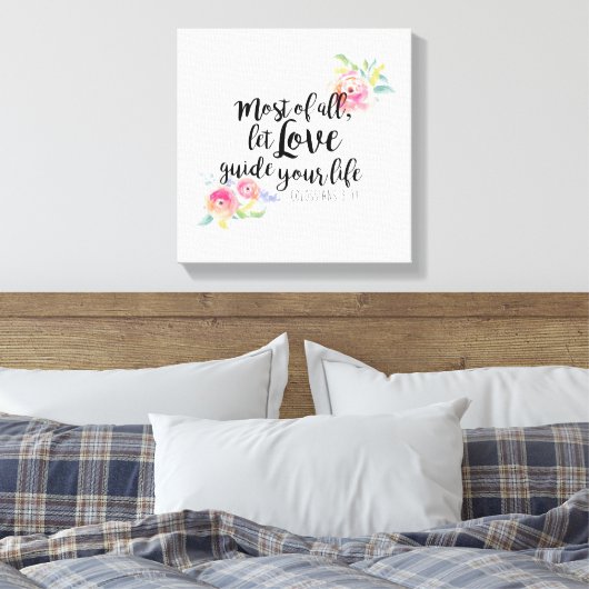 Colossiens 3:14 Impression de toile (Insitu(Chambre))