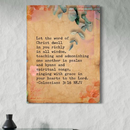 Colossiens 3:16  Toile murale 30x40