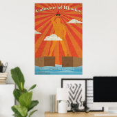 Colossus van Rhodes het Ancient Wonder Poster (Thuiskantoor)