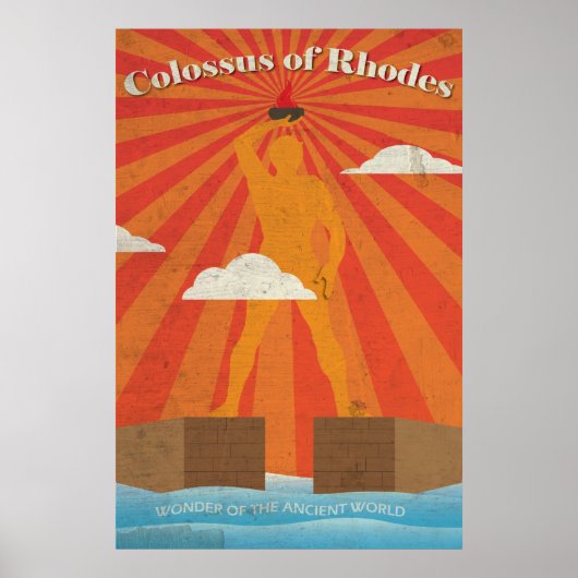 Colossus van Rhodes het Ancient Wonder Poster (Voorkant)