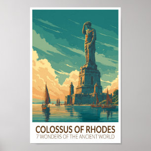 Colossus van Rhodos Zeven Wereldwonderen Kunst Poster