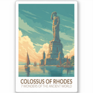 Colossus van Rhodos Zeven Wereldwonderen Kunst Sticker
