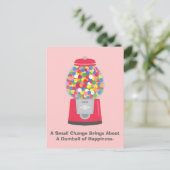 Colouful Gumball Machine Pun Quote on Change Briefkaart (Staand voorkant)