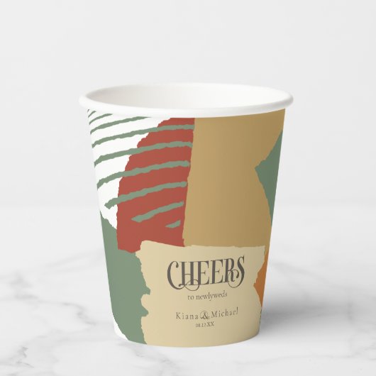 Colour Block Wedding Autumn ID740 Papieren Bekers (Voorkant)