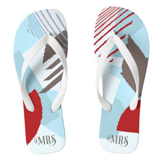 Colour Block Wedding Mrs Bride Winter ID740 Teenslippers (Voetbed)