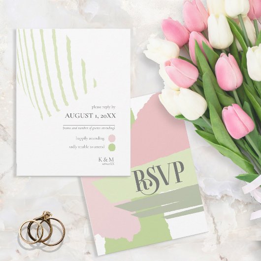 Colour Block Wedding Spring ID740 RSVP Kaartje