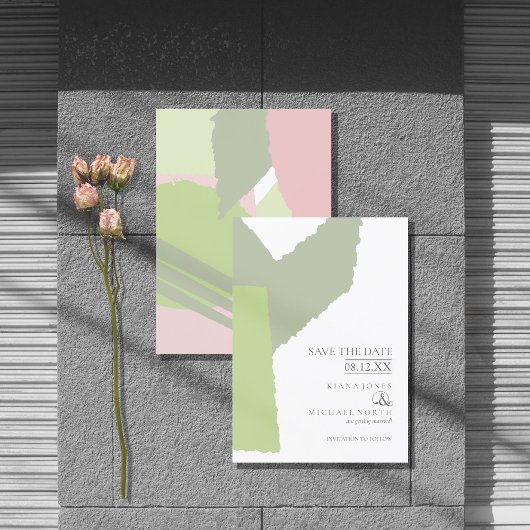Colour Block Wedding Spring ID740 Save The Date