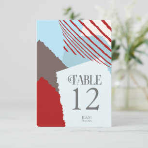 Colour Block Wedding Table Numbers Winter ID740 Kaart