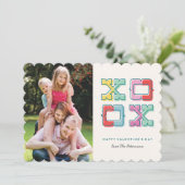 Colour Blocked XOXO Valentijnsdag Kaart (Staand voorkant)