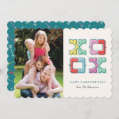 Colour Blocked XOXO Valentijnsdag Kaart (Voorkant / Achterkant)