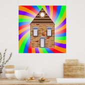 Colour Brick House Poster (Keuken)