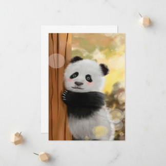 Colour Cartoon Panda | Funny Cute Gift Aankondiging