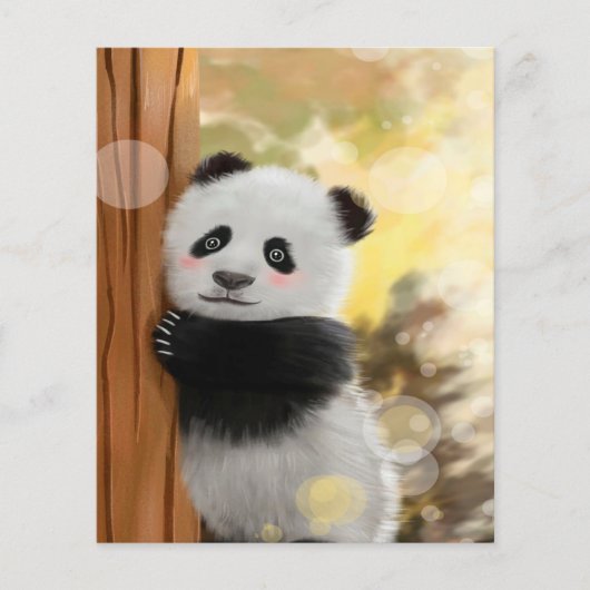Colour Cartoon Panda | Funny Cute Gift Flyer (Voorkant)