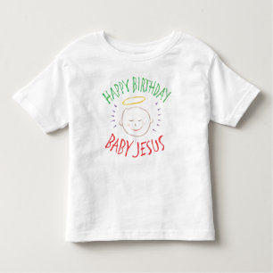 Colour Chalk Happy Birthday Baby Jesus Religious Kinder Shirts
