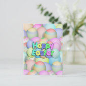 Colour Easter Eggs - Happy Easter Feestdagenkaart (Staand voorkant)