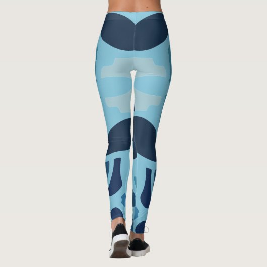Colour Fun Blue Collage Motif Leggings (Dos)