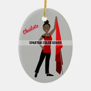 Colour Guard African American in Red en Black Keramisch Ornament
