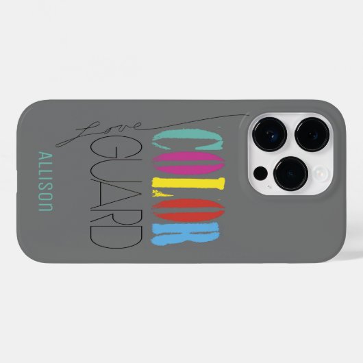 Colour Guard Handwritard Love met Name Case-Mate iPhone Case (Achterkant (horizontaal))