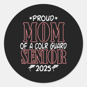 Colour Guard Senior Mom CL van 2025 Afstuderen Gra Ronde Sticker