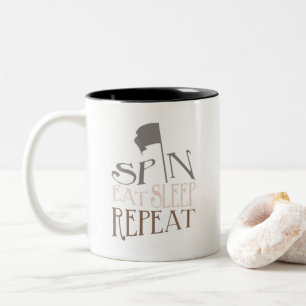Colour Guard Spin Eat Sleep Coffee-Mok herhalen Tweekleurige Koffiemok
