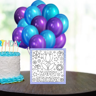 Colour me Happy Birthday Tulip Kaart activiteit