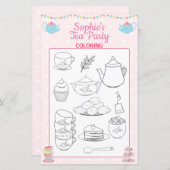 Colour Page Girls Birthday Tea Party (Voorkant / Achterkant)