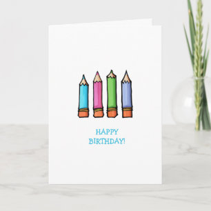 Colour Pencils Birthday Card Kaart