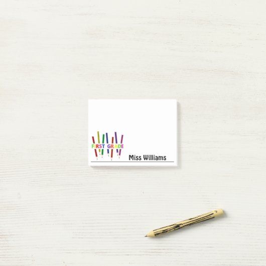 Colour Pencils First Grade Teacher Post-it Notes (Op bureau)