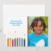 Colour Pencils Youth Afstudeerder Text Foto Aankondiging (Voorkant / Achterkant)