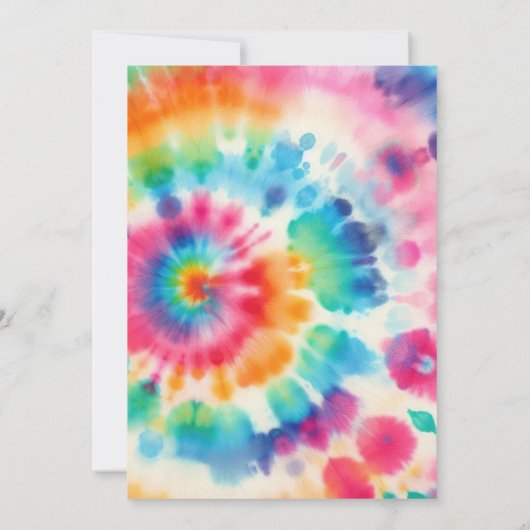Colour Splash : Tie Dye Invitation Anniversaire (Dos)