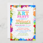 Colour Splatter Art Anniversaire Fête Invitation (Devant)