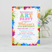 Colour Splatter Art Anniversaire Fête Invitation (Debout devant)