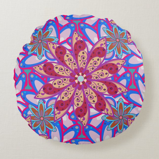 Colour Spring Theme seamless pattern Background. C Rond Kussen (Voorkant)