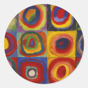 Colour Study of Squares Circles van Kandinsky Ronde Sticker
