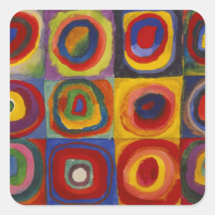 Colour Study of Squares Circles van Kandinsky Vierkante Sticker
