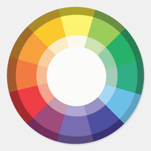 Colour Wheel Ronde Sticker (Voorkant)