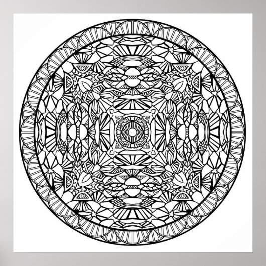 Colour Yourself Mandala Poster Abstracte vormen Ku (Voorkant)