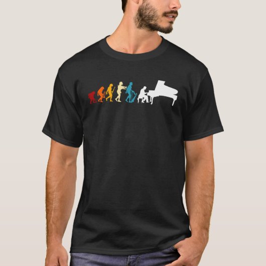 Coloured Piano Evolution Music Pianist T-shirt (Voorkant)