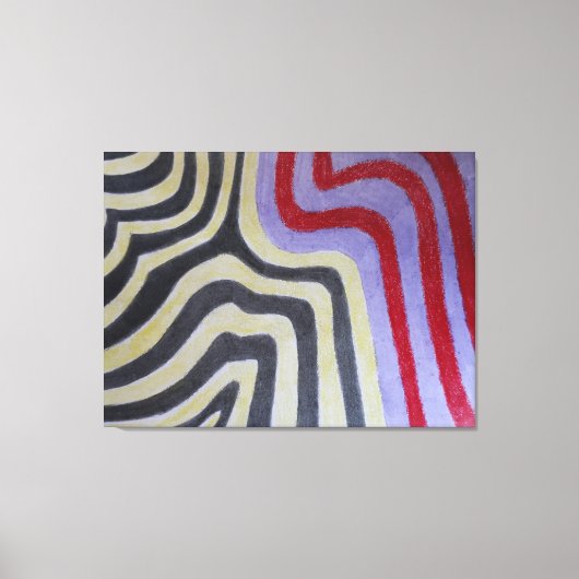 Coloured Waves Stretched Canvas Print (Voorkant)