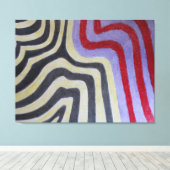 Coloured Waves Stretched Canvas Print (Insitu (Houten vloer))