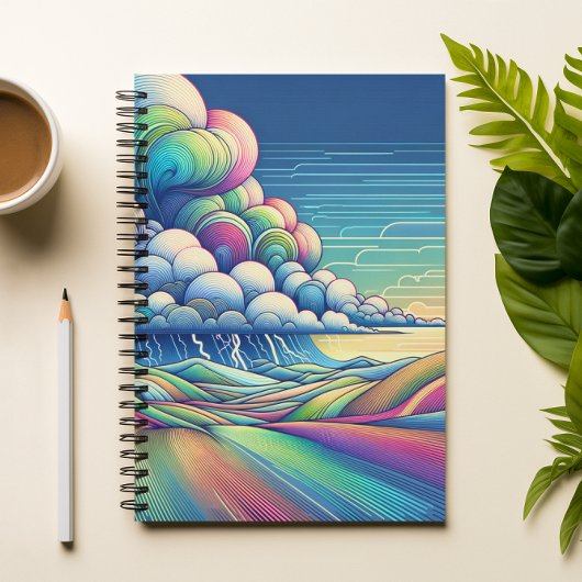 Colourful Abstract Cloud Landscape Notebook Notitieboek