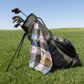 Colourful Butterfly Plaid Tartan Check Design  Golfhanddoek (Groen)